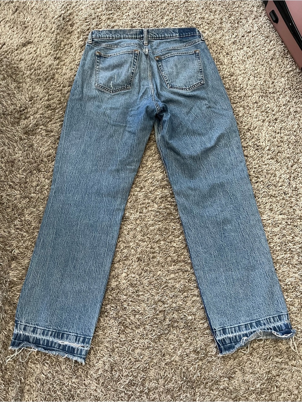Abercrombie & Fitch Low Rise Baggy Medium Wash Let Down Hem Jean Women's Size 30 - Picture 6 of 16